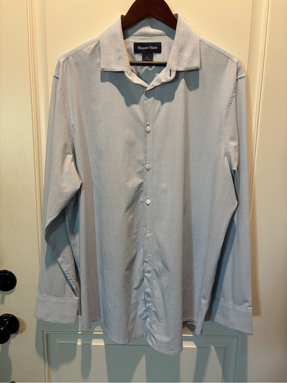 Mizzen+Main Light Blue Windowpane Dress Shirt